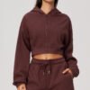 Cropped zip-up fitness jacket