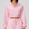 Cropped zip-up fitness jacket