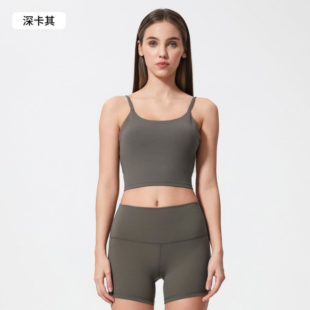 Spaghetti-strap fitness tank top