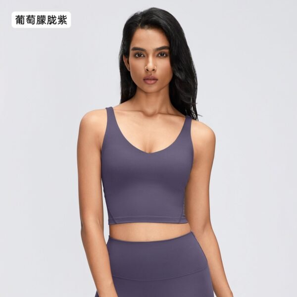 Yoga tank top with semi-attached cups
