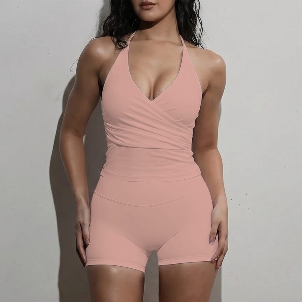 Sexy halter-neck activewear set