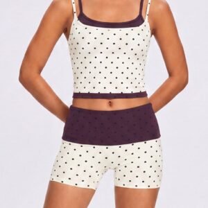 Sexy Polka-Dot Two-Piece Yoga Set