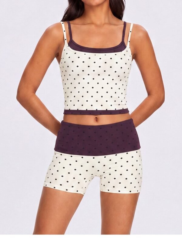 Sexy Polka-Dot Two-Piece Yoga Set