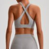 Criss-cross back yoga bra