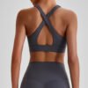 Criss-cross back yoga bra