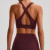 Criss-cross back yoga bra
