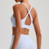 Criss-cross back yoga bra