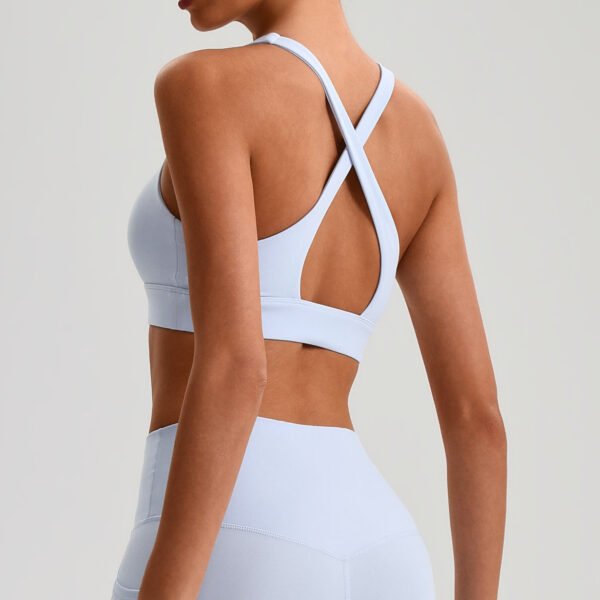 Criss-cross back yoga bra