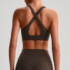 Criss-cross back yoga bra