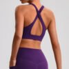 Criss-cross back yoga bra