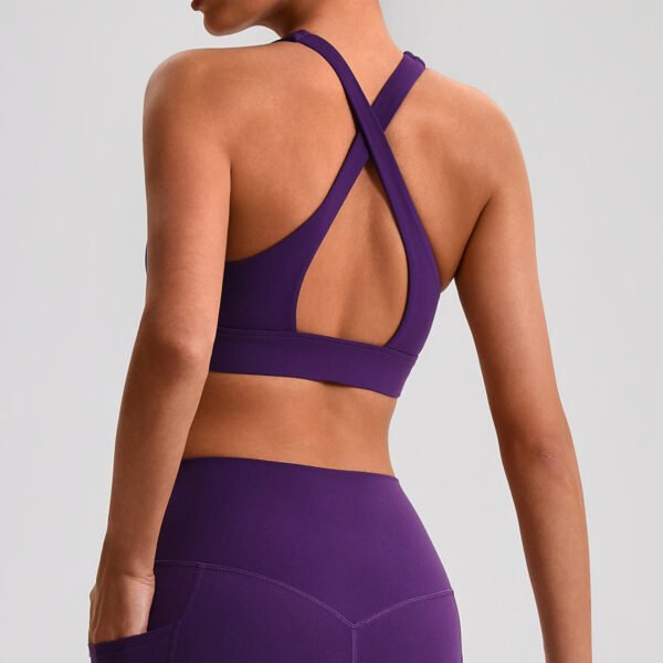Criss-cross back yoga bra