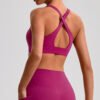 Criss-cross back yoga bra