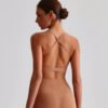 Nude-feel brushed crisscross tank top