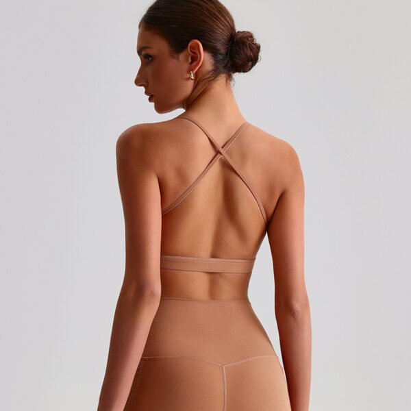 Nude-feel brushed crisscross tank top