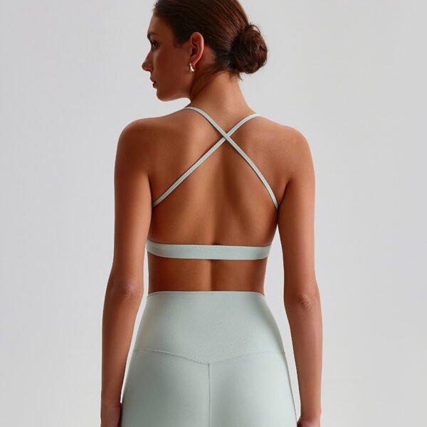 Nude-feel brushed crisscross tank top