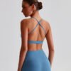 Nude-feel brushed crisscross tank top