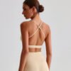 Nude-feel brushed crisscross tank top