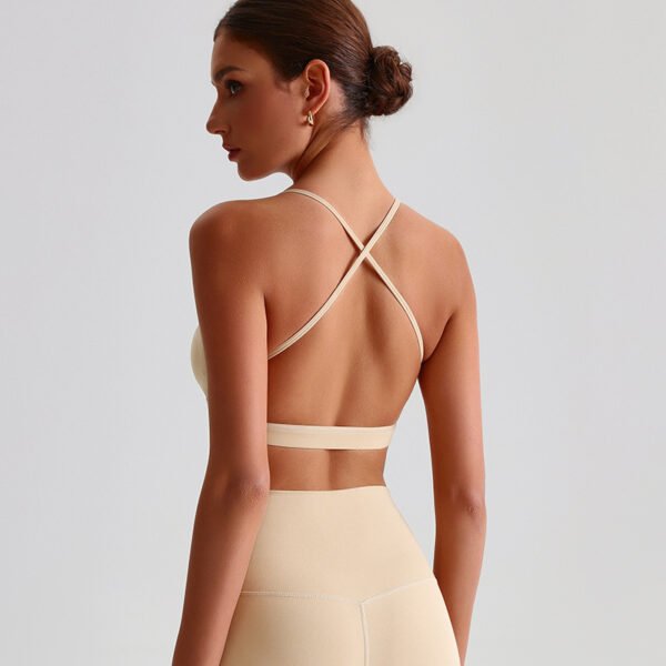 Nude-feel brushed crisscross tank top