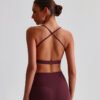 Nude-feel brushed crisscross tank top
