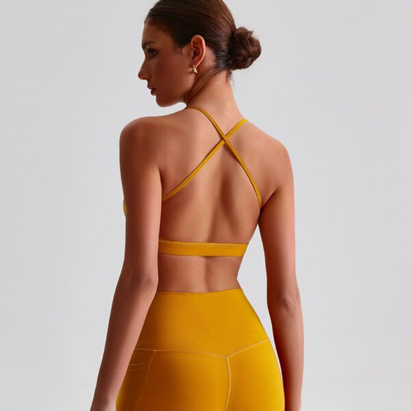 Nude-feel brushed crisscross tank top