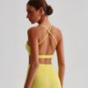Nude-feel brushed crisscross tank top