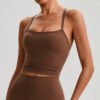Naked-feel brushed yoga tank top