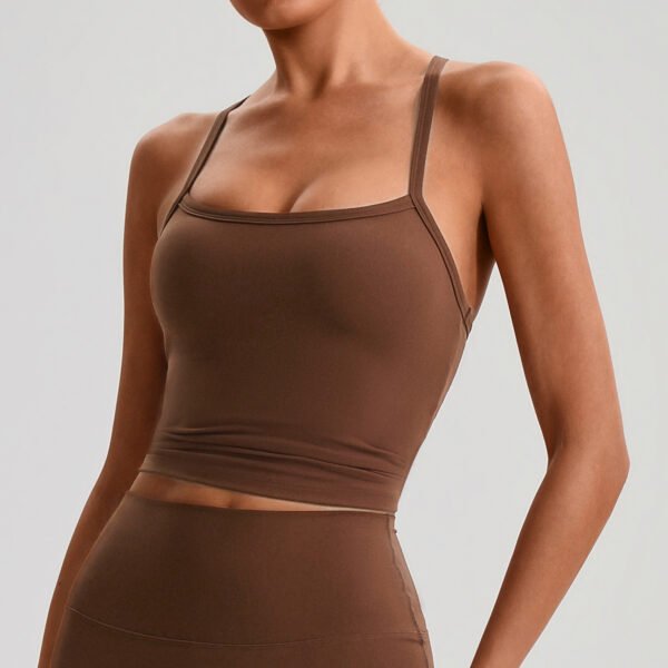 Naked-feel brushed yoga tank top