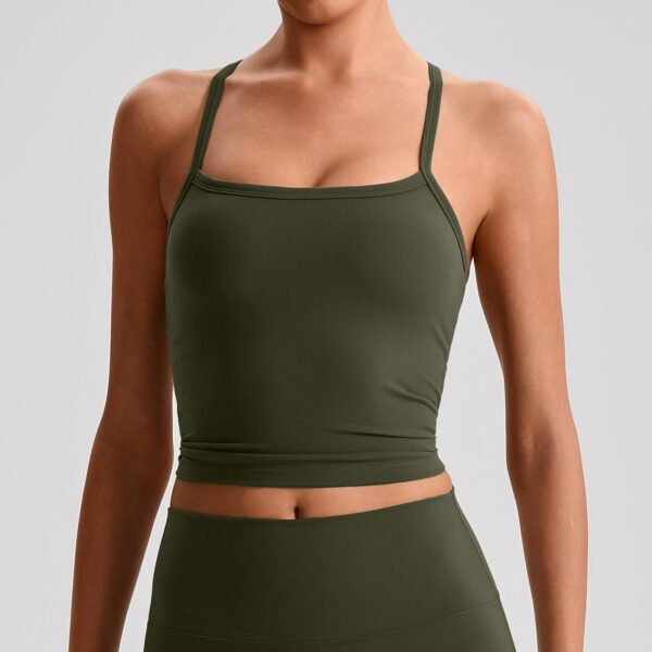Naked-feel brushed yoga tank top