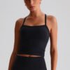 Naked-feel brushed yoga tank top
