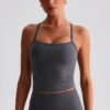 Naked-feel brushed yoga tank top