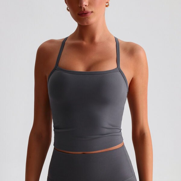 Naked-feel brushed yoga tank top