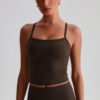 Naked-feel brushed yoga tank top