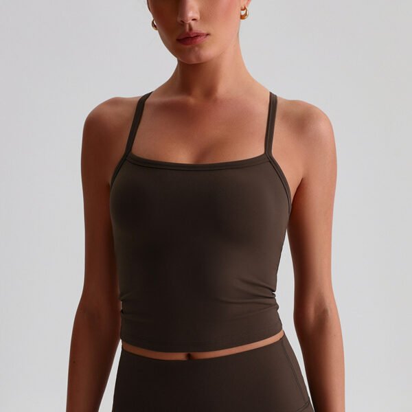 Naked-feel brushed yoga tank top