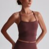 Naked-feel brushed yoga tank top