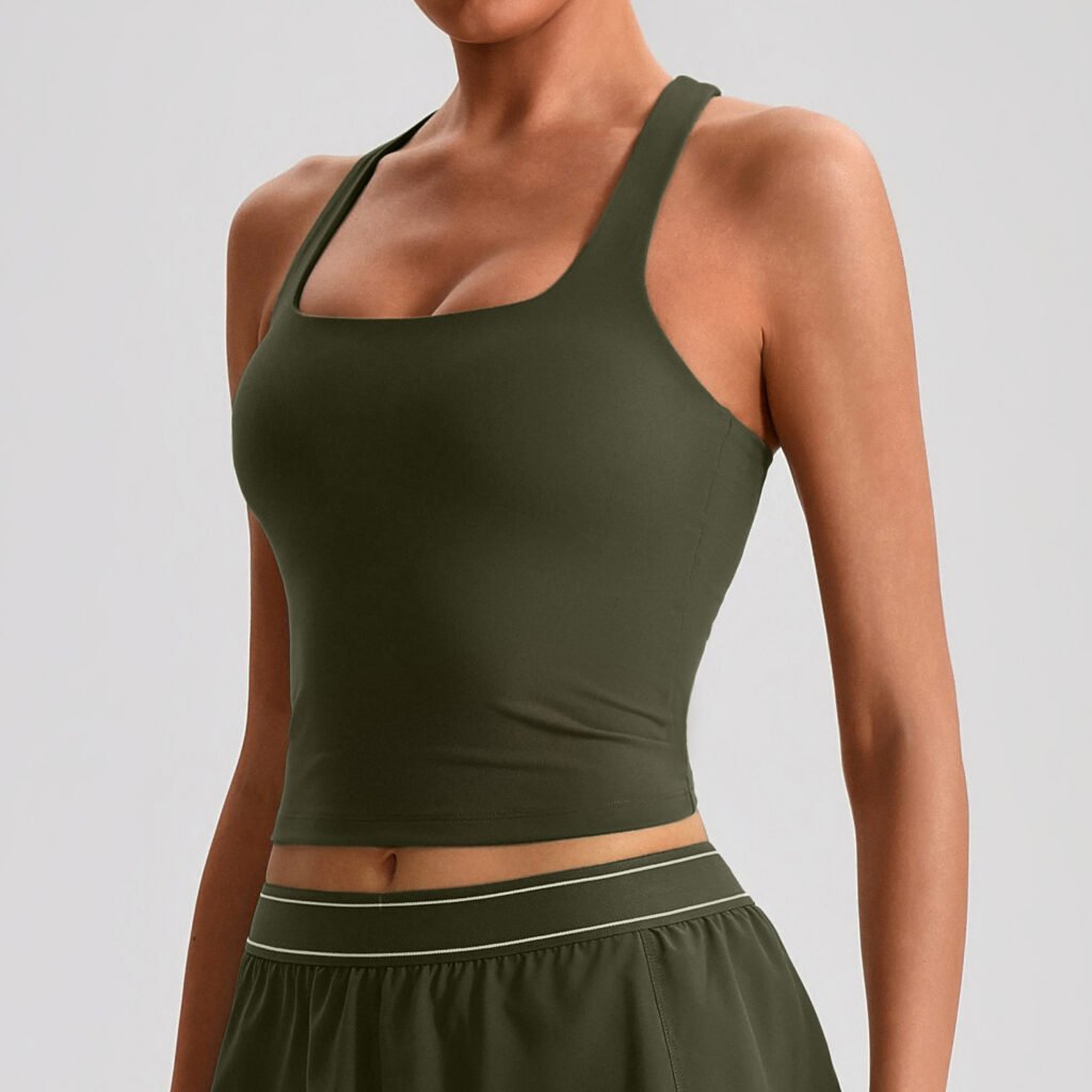 Brushed yoga tank top