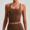 Brushed yoga tank top