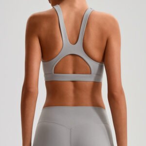 Shock-absorbing push-up yoga bra