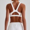 Shock-absorbing push-up yoga bra