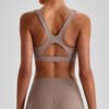 Shock-absorbing push-up yoga bra
