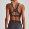 Shock-absorbing push-up yoga bra