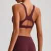 Shock-absorbing push-up yoga bra