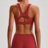 Shock-absorbing push-up yoga bra