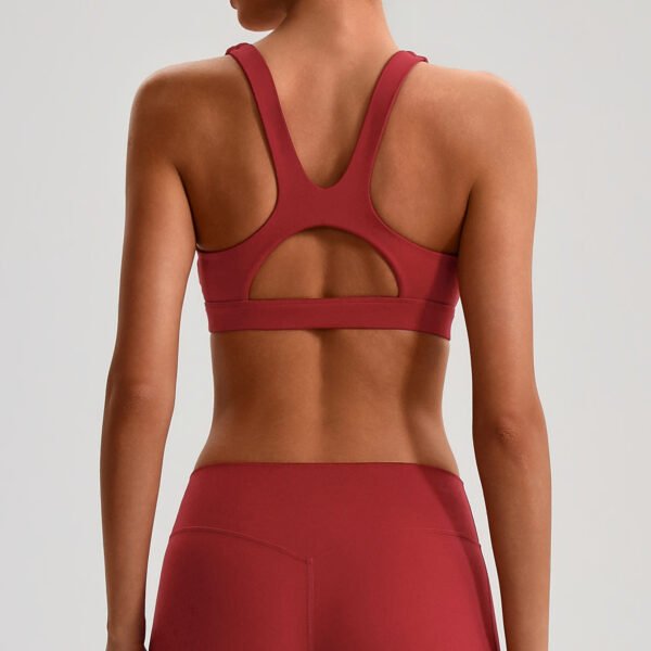 Shock-absorbing push-up yoga bra