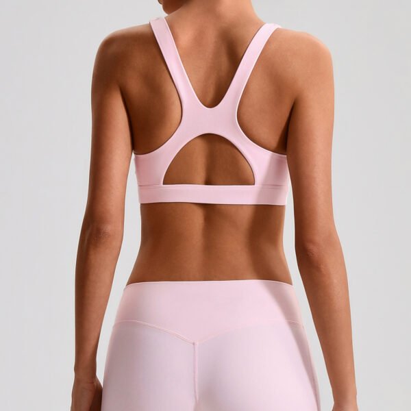 Shock-absorbing push-up yoga bra