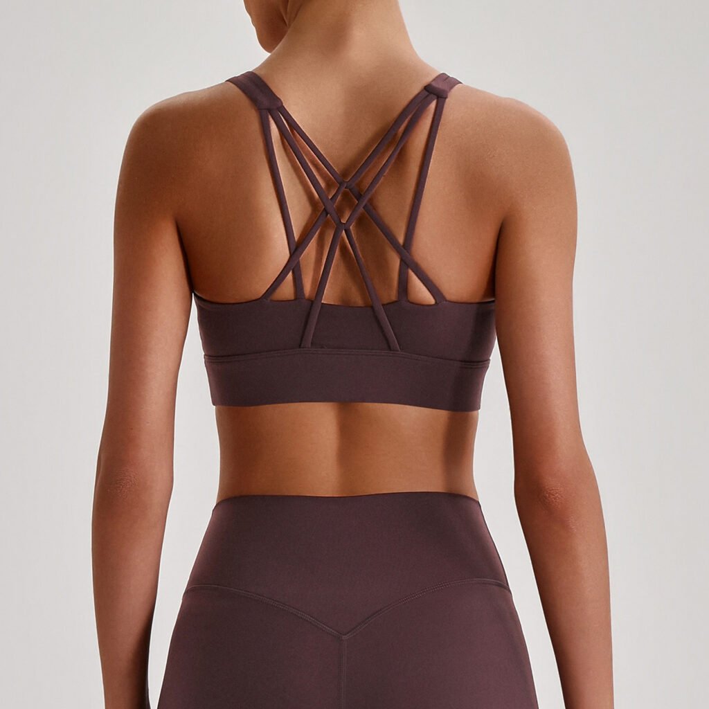 Criss-cross strap sports bra