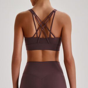 Criss-cross strap sports bra