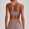 Criss-cross strap sports bra