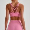 Criss-cross strap sports bra