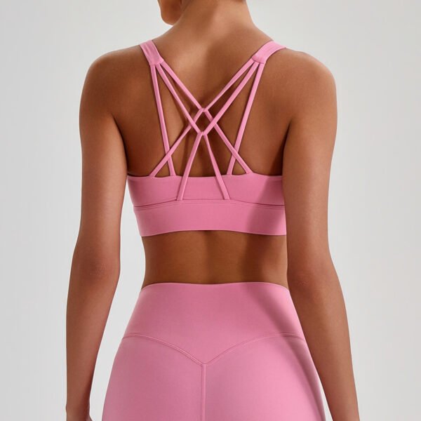 Criss-cross strap sports bra