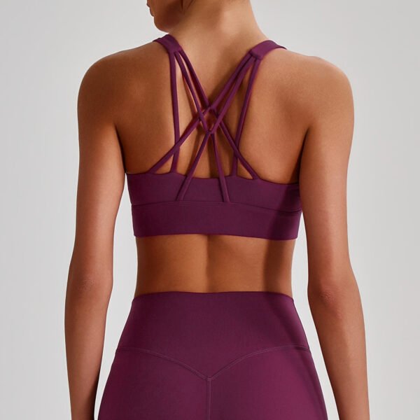 Criss-cross strap sports bra